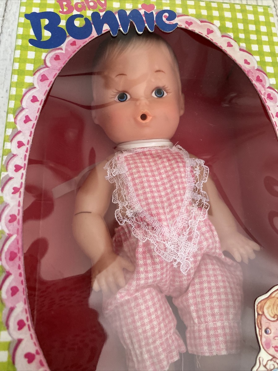 VTG FUN WORLD Baby Bonnie 8” DOLL UNOPENED Brown Hair Vinyl Head