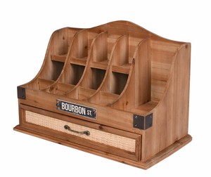 Schreibtischablage Loft Holzkasten Briefablage Organizer Retro