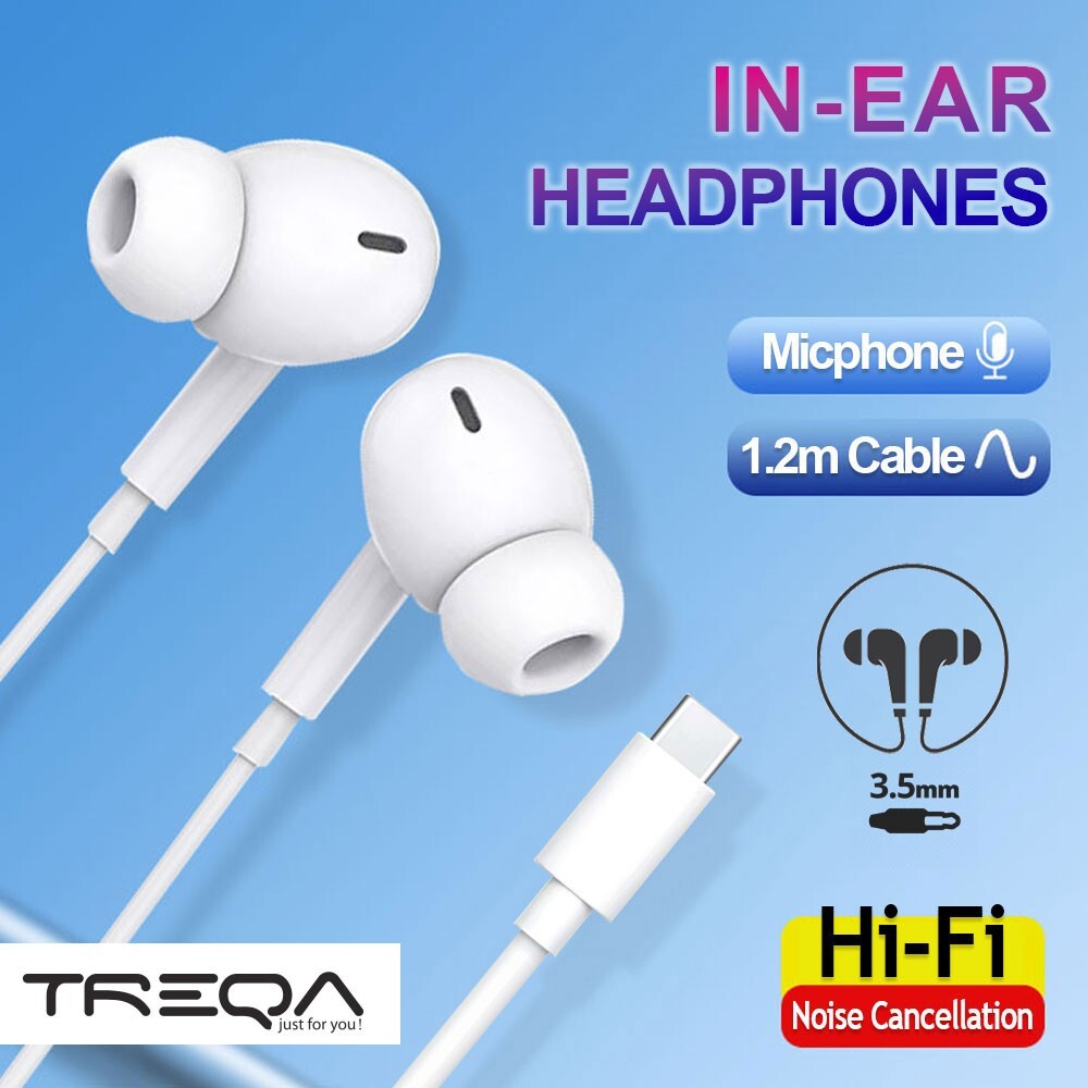 USB Type C Wired Headphones MIC Microphone Earphones  For iPhone 15 16 iPad Au