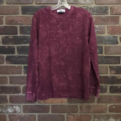 Stone Island Long Sleeve Logo Patch Acid Wash Shirt -small