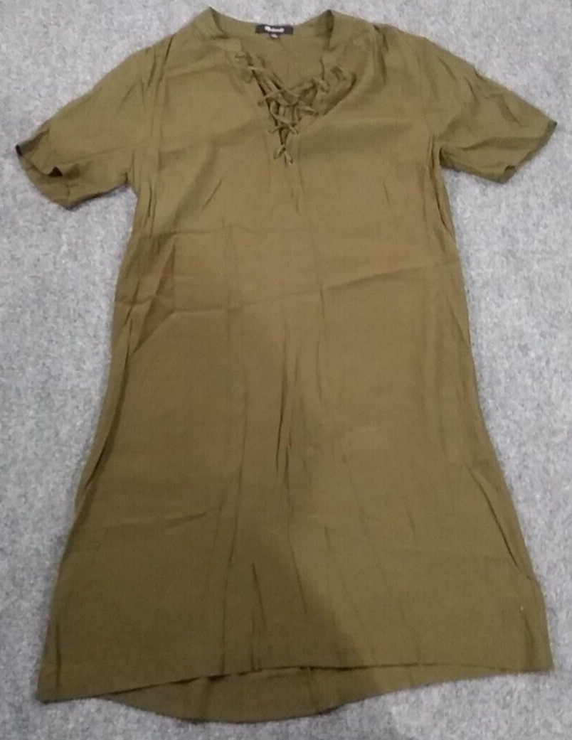 Madewell Dress Womens Extra Small Green Olive Pen… - image 1
