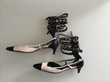 Moschino Studded Gladiator Kitten Heels Shoes Size 39