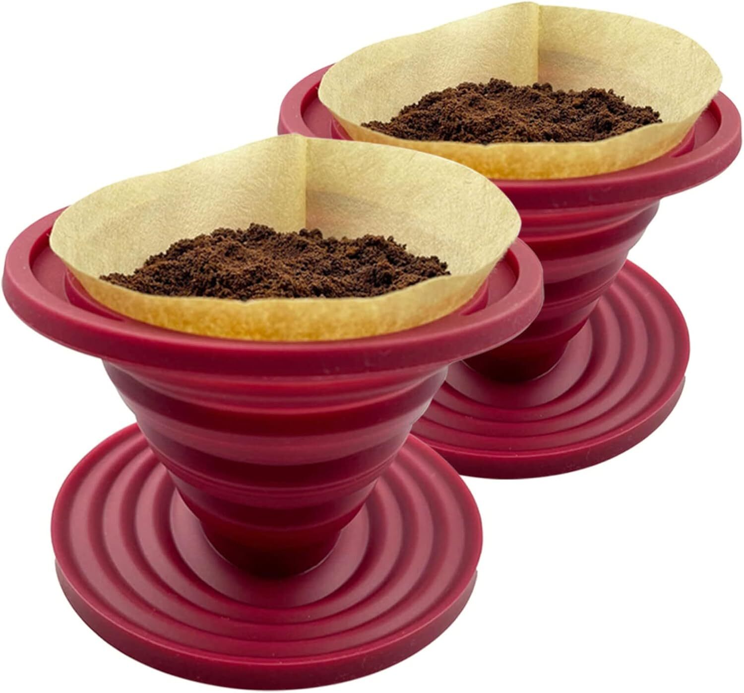 2 Pieces  Collapsible Pour over Coffee Dripper for Camp Coffee Reusable Silicon