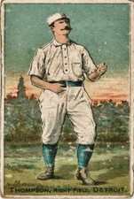 SAM THOMPSON BASEBALL CARD *2X3 MAGNET* PHILLIES HOME RUN LEADER BATTING DETROIT