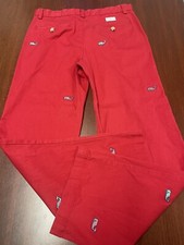 Vineyard Vines Whale Print Boys Size 18X28 Zipper Fly Chino Pants 3P1044