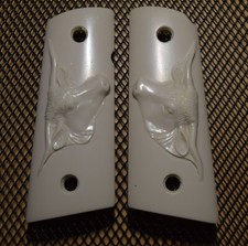 Colt Officerscompact Frames Carved Molded Ip Grips W Steer Heads Very Nice Colt Officerscompact Frames Carved Molded Ip Grips W Steer Heads Very Nice