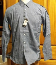 NEW Hugo Boss sz XL Robbie Slim Fit Blue dots geometric Long Sleeve Casual Shirt
