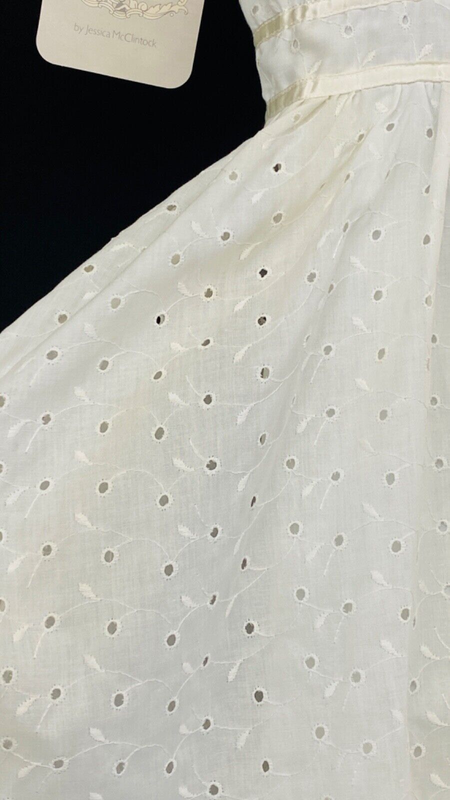 Vintage 1970s white Gunne Sax dress, eyelet lace deadstock NWT midi ...