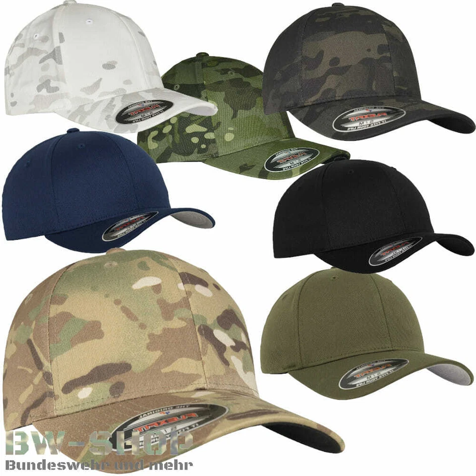 YUPOONG FLEXFIT CAP MULTICAM WOOLY COMBED US ARMY MÜTZE BASECAP TARN CAMO KAPPE