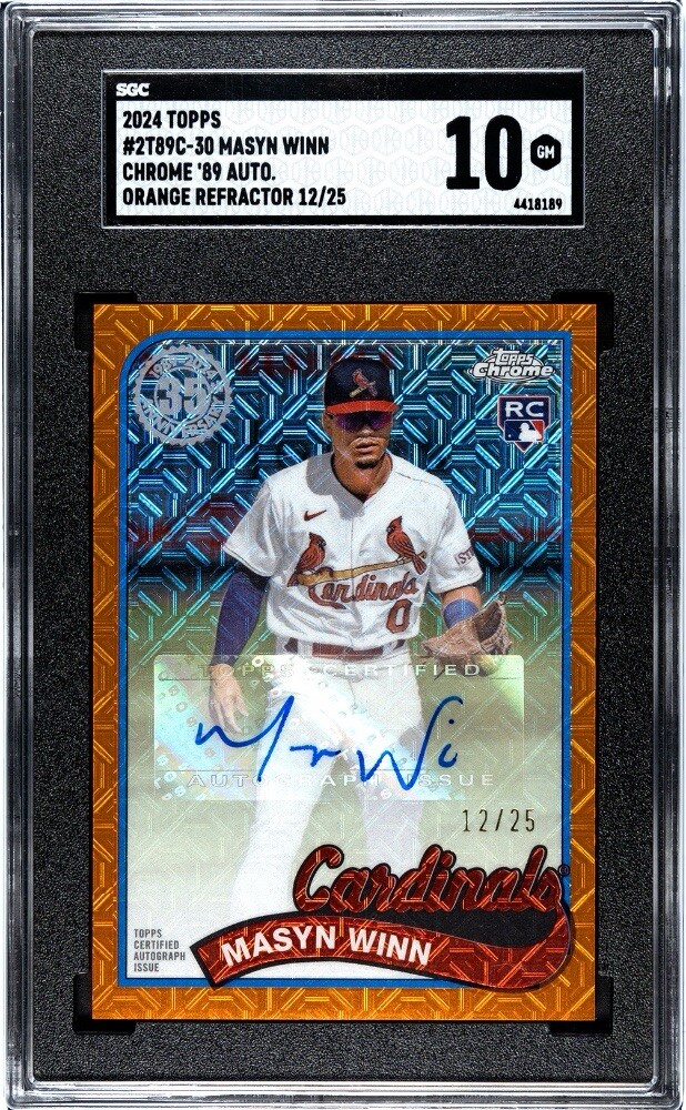 2024 Topps Topps Series 2 Masyn Winn Chrome Silver Pack ORANGE AUTO 1/25 RC