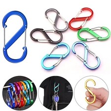 5pcs CARABINER Small Spring Clip Snap Clasp Hook Keyring Karabiner S Shape Hooks