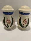 Shawnee Pottery Large Decorative Salt & Pepper Set 5" Folkart Floral Design