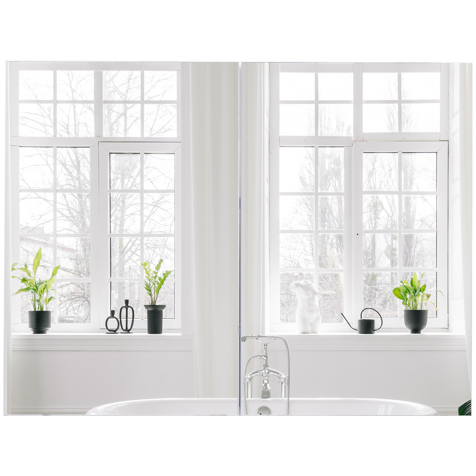 HOMCOM Double Door Wall Mounted Bathroom Mirror,31.5