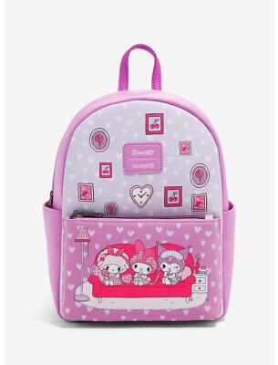 Loungefly My Melody Kuromi Slumber Party Backpack Loungefly My Melody & Kuromi Slumber Party Mini Backpack set H main image 2