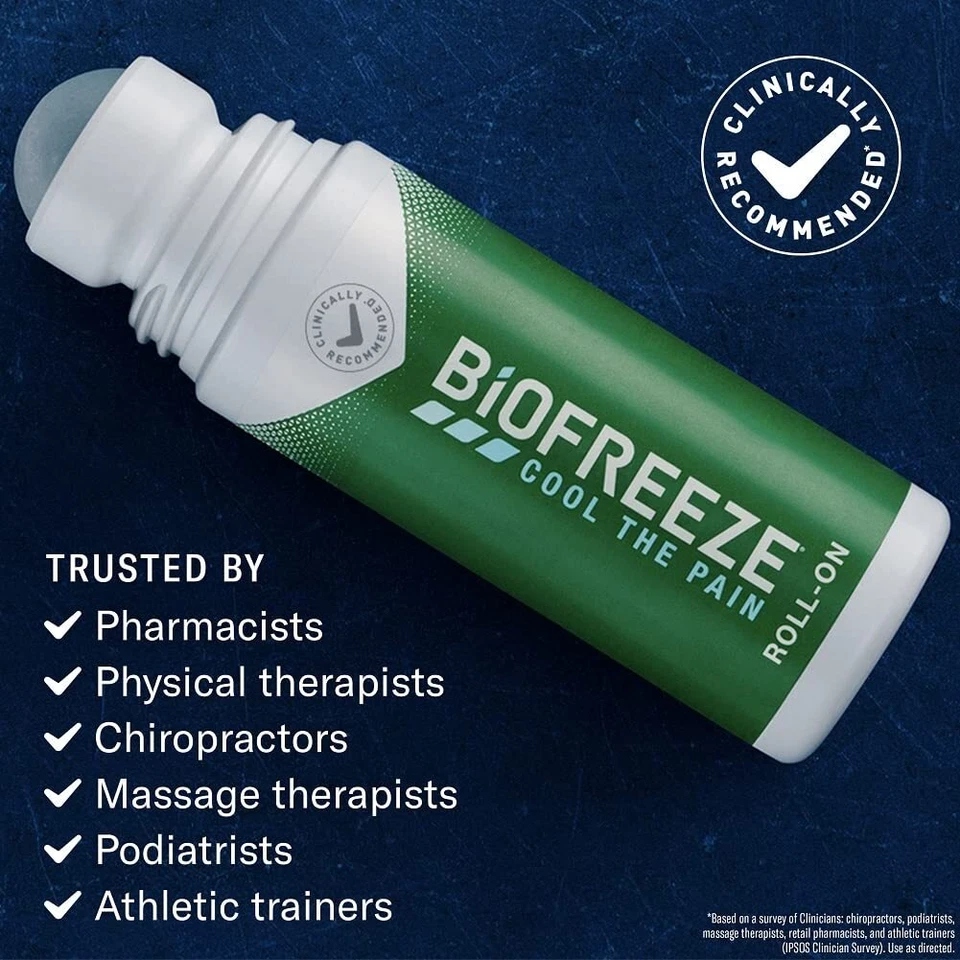 Biofreeze Roll-On Pain-Relieving Gel 3 FL OZ, Colorless Topical Pain Reliever - Image 4 of 4