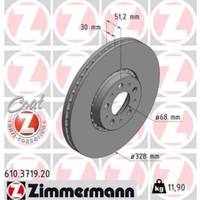 Zimmermann 2X Bremsscheibe Vorne Ø328 Mm AußEnbelüFtet FüR Volvo XC90 I 275 D5