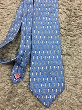 Vineyard Vines Marthas Silk Neck Tie Blue Golf Guy Tee Hand Picked
