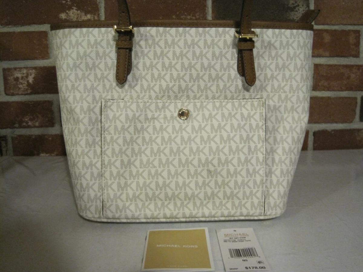 AUTHENTIC MICHAEL KORS MED. JET SET SIGNATURE POCKET TOTE