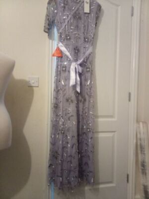 Amelia Rose Maxi Wedding Embellished Pearls Sequins Evening Prom