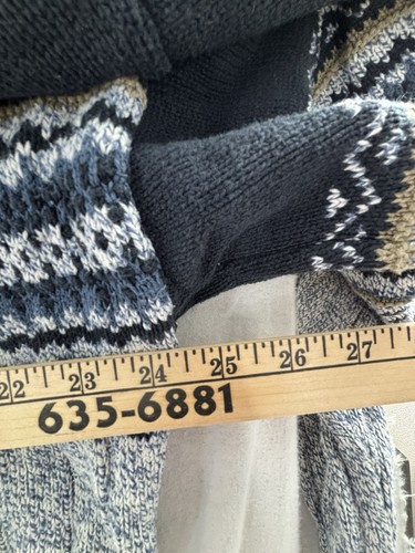 VTG 90s IZOD Mens Cotton Knit Sweater L Pullover Grey Long Sleeve Made in USA - Picture 3 of 8