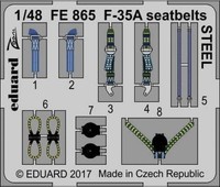 F-35A Seatbelts Steel - Meng - / 1:48 - Eduard FE865