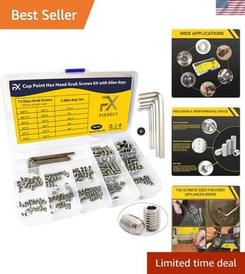 240-Piece Stainless Steel Set Screw Assortment with Allen Keys for DIY Projects