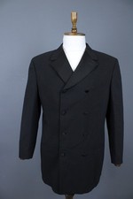 Versace Classic V2 Black Wool Double Breated Notched Lapel Blazer Jacket Size 52