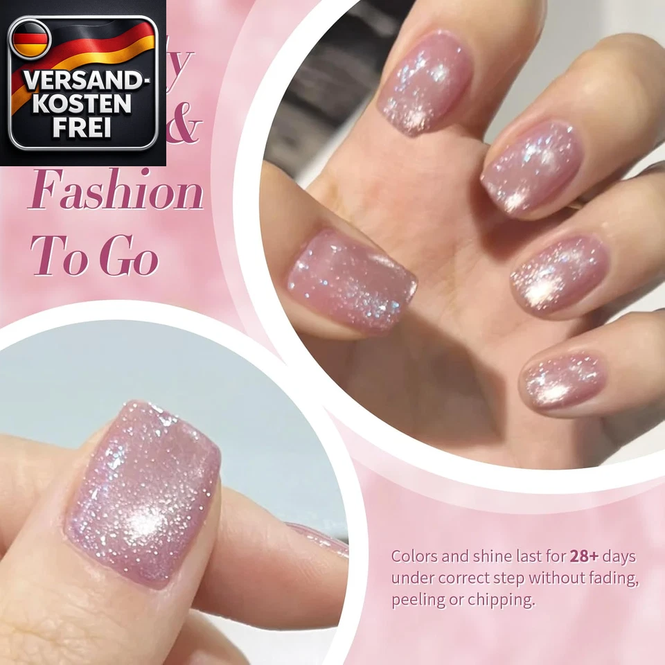 Born Pretty Cat Magnetic Eye Gel Rosa Mondlicht UV Nagellack Glitzer Kristall Gl - Bild 3 von 4