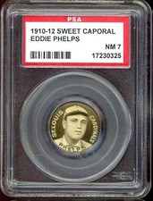 1910-12 Sweet Caporal Pins P2 Eddie Phelps PSA 7