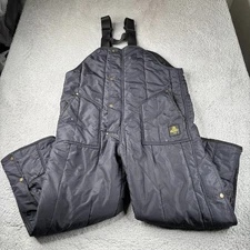 Refrigiwear Iron Tuff Insulated Bib Overalls Mens Large Black Workwear 0385R