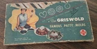 Vintage Griswold Cast Iron Patty Molds Set Orginal Box