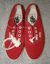NEW Unisex Mens Sz 4 1/2 or Womens Sz 6 Red Lace Up Canvas Athletic Shoes VANS