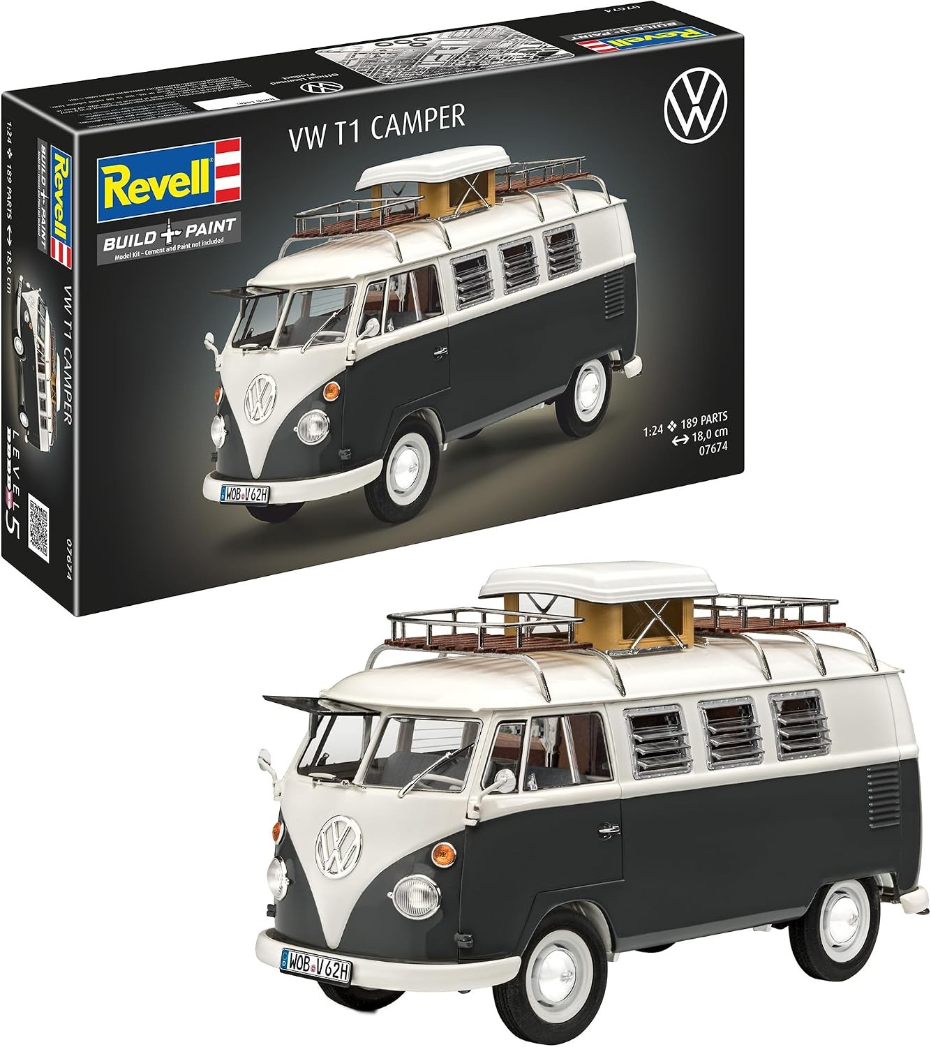 Revell 07674 - 1/24 VW T1 Camper - New - Image 4