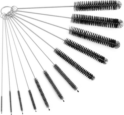 Flaschenbürste, 12-teiliges Nylon Reinigungsbürsten Set für Babyflasche, Schlauch, Pfeife, Str