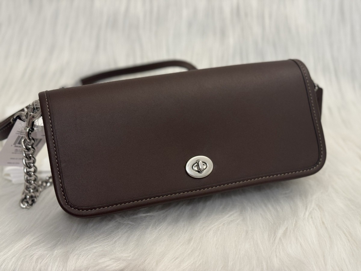 Coach Dinky Shoulder Bag With Chain/Leather Straps In Leather