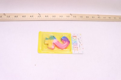 (6-Pk) Unique Rainbow Number 2 Birthday Candle 350-2