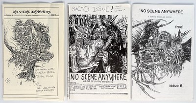 No Scene Anywhere #4 #5 #6 Punk Fanzine ZINE LOT Music Coffee Reviews Art CA