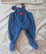 VINTAGE Oshkosh B  gosh Footy All Over Logo Overalls Baby Size 6/9 Months