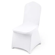 Uimoso 100PCS White Stretch Spandex Chair Covers for Weddings Parties and Dining