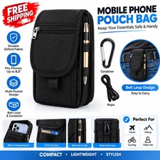  EXTRA LARGE CELL PHONE VERTICAL RUGGED POUCH WITH METAL CLIP BELT LOOP HOLSTER
