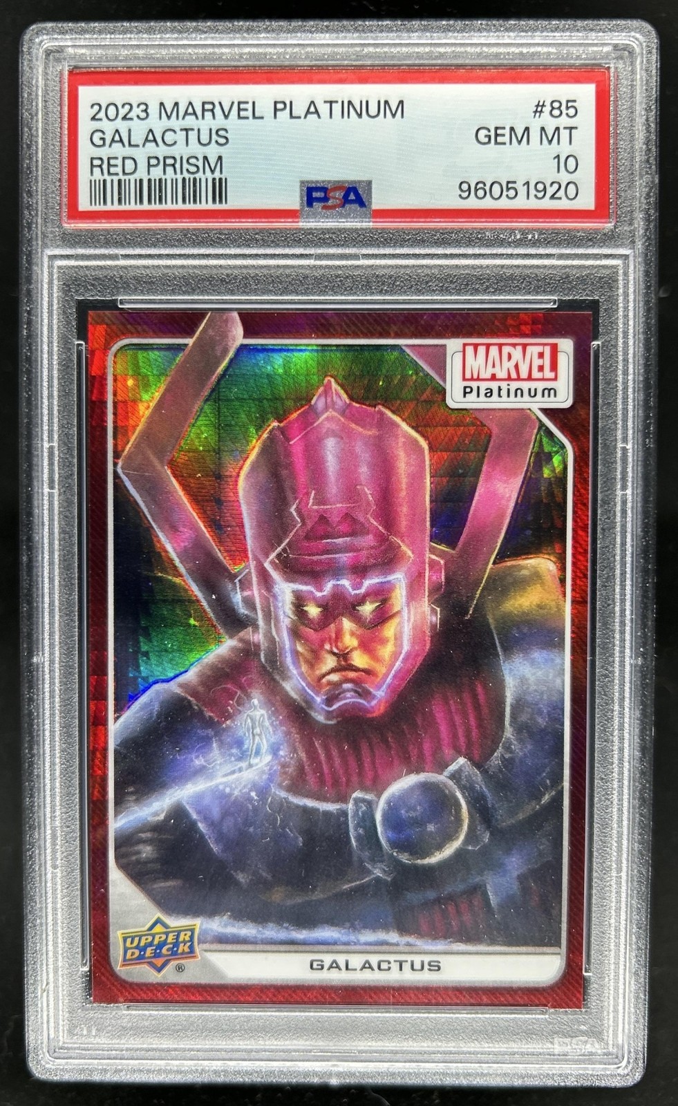 2023 Upper Deck Marvel Platinum Galactus Red Prism #/199 PSA 10 GEM MINT