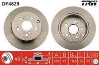 2 X Bremsscheibe TRW DF4829 FüR Toyota RAV 4 IV RAV 4 III