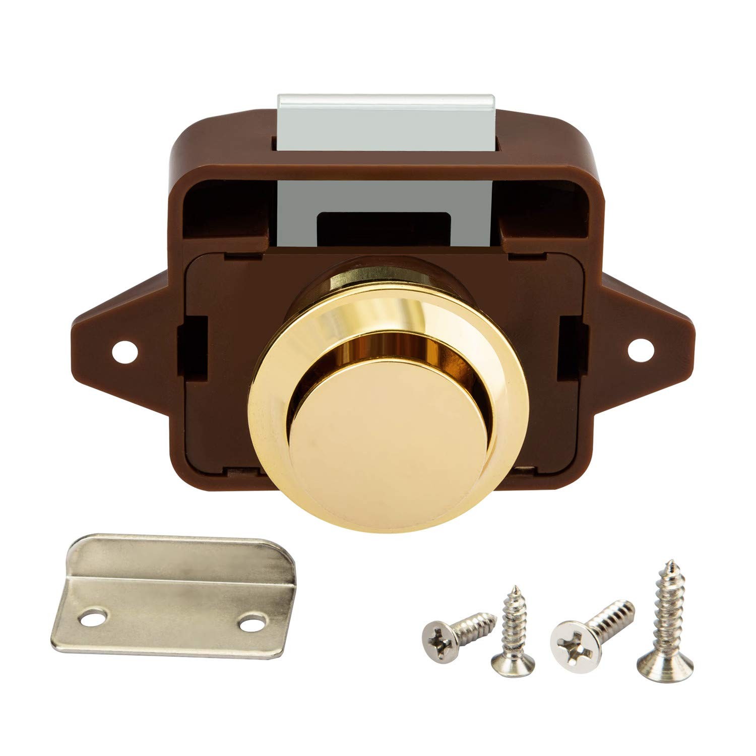 5 Pcs Push Button Latch Cabinet Door Catch Keyless Cupboard Locks for RV Camper