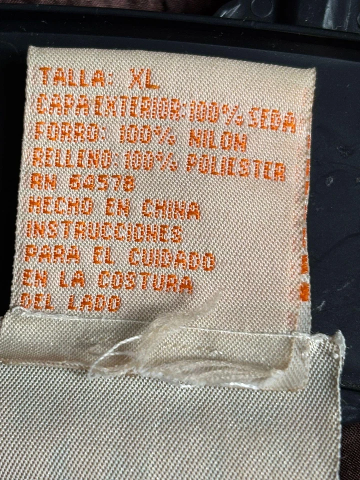 Chaqueta Outbrook Para Hombre XL Acolchada Cremallera Completa Ligera Seda De Colección Rara Foto 4 de 4