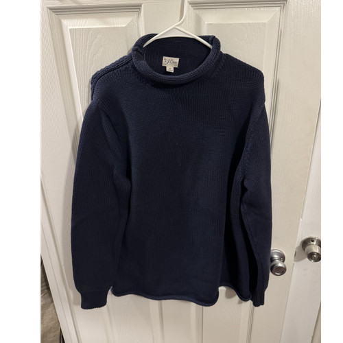 J.Crew Men's Knit Pullover Sweater Mock Neck Navy Long Sleeve Size M