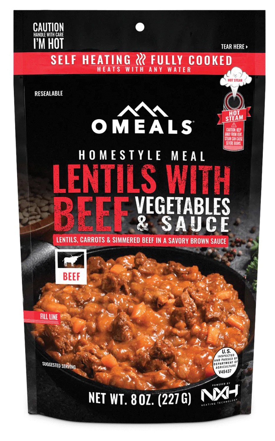 Запеканка из чечевицы по-домашнему с говядиной - Готовая к употреблению при хранении саморазогревающаяся 3990₽