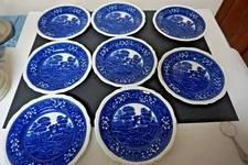Copeland Spode  Blue Tower Lunch Plates 9 1/2" Lot of 8  *See Pictures & Condi.*