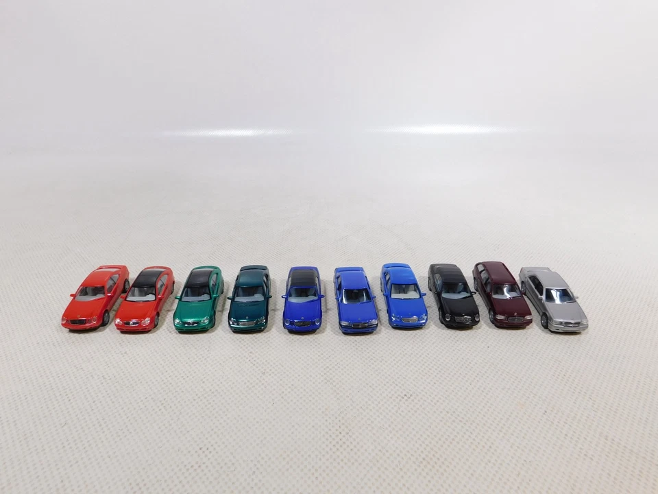 Herpa 1:87 H0 10X PKW Auto Mercedes-Benz MB C-Klasse CLK SG/MINT #EI112-0,5 - Immagine 4 di 4