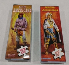 Vintage (2)FX Schmid Native American Puzzles Apache And Cherokee in Box