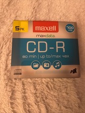 CD-R Maxell 5 PACK Blank Audio Music Data Recordable 80min 700MB Disc Slim Jewel